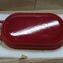Oval Dutch Oven for Bread Baking, 6QT Enameled Cast Iron Oval Dutch Oven Pot with Lid and Dual Handles, Ceramic Sourdough Bread Baker with Bread Dome, Cooking, Frying, Non-stick Enamel Coated Cookware
