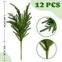 12 PCS 18 Inch Christmas Norfolk Pine Branches Stems, Real Touch Faux Fake Artificial Christmas Branches DIY Crafts for Xmas Indoor Outdoor Home Decor