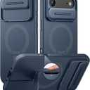 SURITCH for iPhone Air Case with Camera Control Cover, Camera Slide Cover and Adjustable Kickstand, Compatible with MagSafe, Shockproof Bumper Protective Cases for iPhone 17 Air 6.5 Inch, Blue