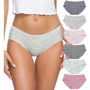 Wealurre Cotton Bikini Women's Breathable Panties Seamless Comfort Underwear (Gray, S)
