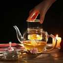 Luka Tech 35OZ Enamel Glass Flower Teapot With Removable Loose Tea Leaf Infuser Tea Maker,Gifts For Women,Mom,Mothers Day,Christmas,Birthday,Valentines Day