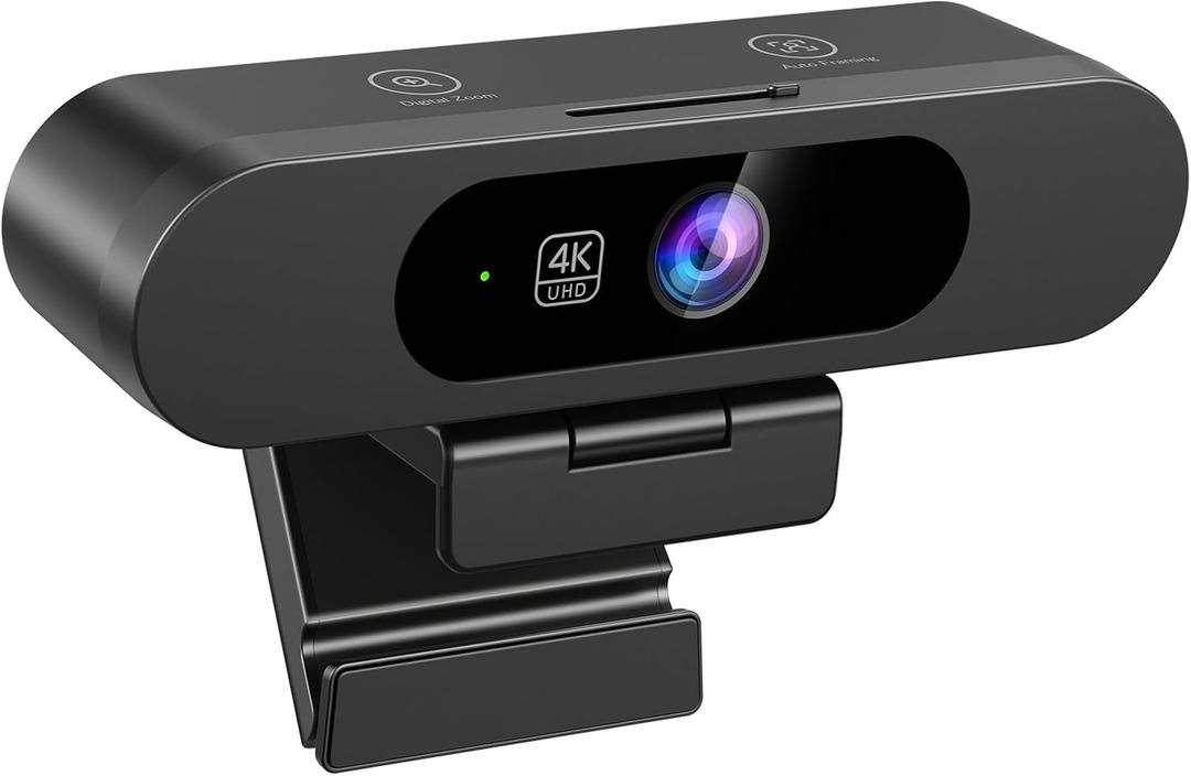 4K Webcam for PC, AI Auto Framing, Picture-in-Picture, USB Webcam with 2x Noise Reducing Mics, Auto Light Correction, 5X Zoom, 92FOV, Plug and Play, Ideal for High-end Meeting, Video Calling