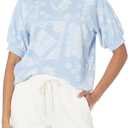 PJ Salvage Women's Loungewear Bandanarama Short Sleeve T-Shirt (Blue, XS)