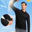 Pudolla Men's Long Sleeve Golf Polo Shirt UPF 50+ Lightweight Sun Protection Cool SPF Quick Dry UV Shirts for Men Hiking Outdoor(Purple,M)