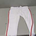 CHAMPRO Pantalones de sftbol juvenil de tiro bajo para nias con trenza (Color blanco, tubo escarlata.)