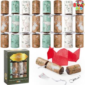 JOYIN 8 Pack Christmas Party Favor Non-Snap Party Table Favors with Reindeer Design Holiday Party Favor Supplies for Kids and Adults, Christmas Parties, Dinners and Holidays