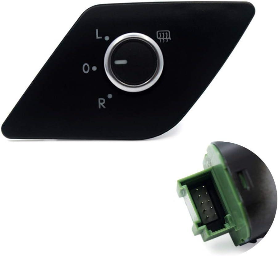 RuiWen VWMS016 Electric Side Mirror Adjustment Window Switch Replacement Fit for VW Volkswagen Jetta 2011 2012 2013 2014 2015 2016 2017 2018 OE# 5C7959565J (10 PINS)