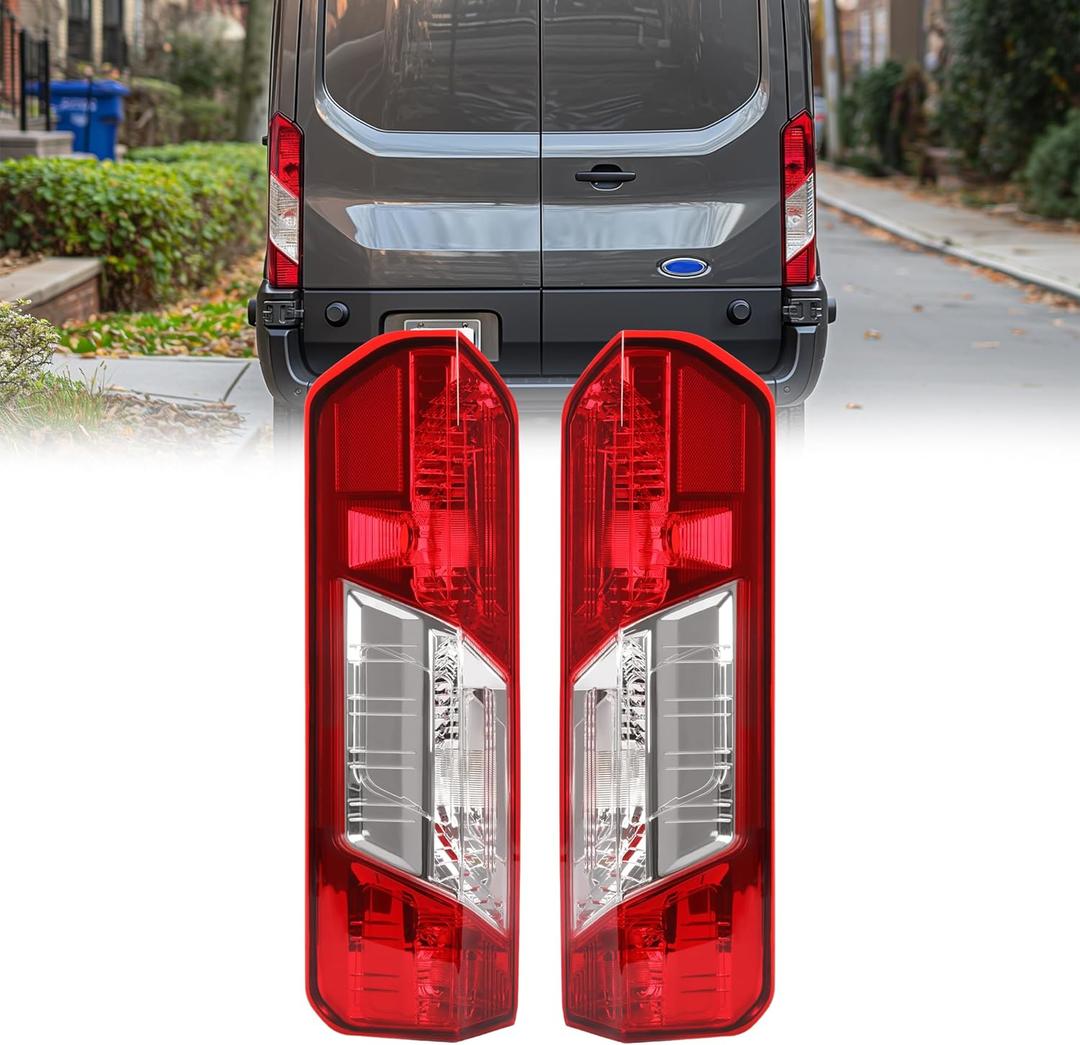 HECASA Pair Tail Light Compatible with 2015-2024 Ford Transit 150 250 350 350HD E-Transit Replacement for CK4Z-13405-G CK4Z-13404-K FO2800242 FO2801242 Rear Taillights Lamp Driver & Passenger Side