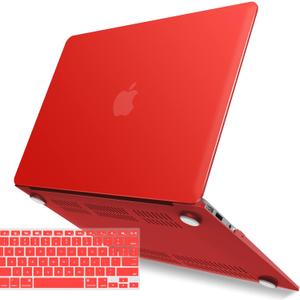IBENZER Compatible with Old Version MacBook Air 13 Inch Case (2010-2017 Release). Models: A1466 / A1369, Plastic Hard Shell Case with Keyboard Cover for Mac Air 13, Red, A13RD+1 N