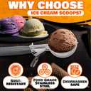 4 oz Large Ice Cream Scoop with Trigger Release #8 - Stainless Steel Cookie Scoop for Baking, Ice Cream & Cookie Dough, Comfort Grip Handle, Easy Release, Dishwasher Safe, Great as Mothers Day Gifts