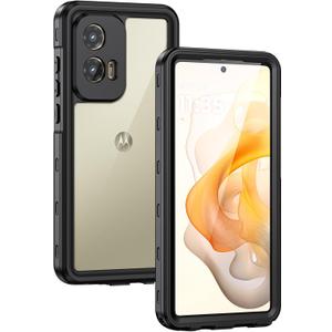 Lanhiem for Moto G Stylus 2024 5G Case [Not fit for 2023], IP68 Waterproof Dustproof Built-in Screen Protector, Rugged Full Body Shockproof Phone Cover for Moto G Stylus 5G 2024, Black/Clear