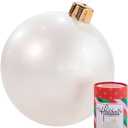 Holiball Inflatable Holiday Ornament  Ultimate Indoor/Outdoor Decoration  Reusable and Storage Friendly  for Weddings, Parties, Events, Team Colors  18"  Pearl White