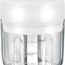 Mini Electric Food Processor and Garlic Chopper - 250ML, USB Charging, 3 Blades - Perfect for Chopping Vegetable, Pepper, Onion, Garlic, Ginger, Spice, Meat, Baby Food, and More (White)