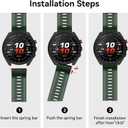 ISABAKE for Garmin Approach S70 47mm Watch Band, 22mm Soft Silicone Replacement Bands Wristbands Accessory Straps for Men Women Compatible with Garmin Approach S70 47mm (Dark Green)