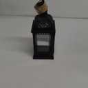 TRIROCKS Rustic Style Metal Candle Lantern 13'' High Decorative Outdoor Lantern Candle Holder with Tempered Glass for Christmas Living Room Garden Patio Parties Indoors Outdoors (Black)