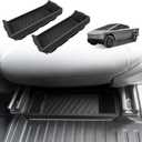 BestEvMod 2PCS Under Front Seat Storage Box Compatible with Tesla Cybertruck 2026 2025 2024 Interior Accessories Under Seat Organizer Hidden Non-Slip Hidden Underseat Rubbery Bins Driver & Passenger