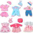 ARTST Doll Clothes,12 inch Baby Doll Clothes[6 Sets](Include 4 Hats + 1 Bowknot ) for 10/11/12 inch Baby