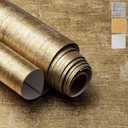 Metallic Gold Peel and Stick Wallpaper (24" x 78", Gold) Removable Peel and Stick Waterproof Contact Paper for Cabinets Bookshelf Drawer Table Upcycling Furniture