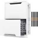 Perlegear 17 in-Wall Media Box, Electrical Box, Recessed Outlet Box and Media Enclosure for One Connect Box & Network Switches, Cable Management Kit with Cutting Template, Dust Bag & Drywall Saw