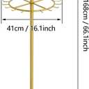 66 Inch Tall Tie Rack Belt Display Shelf, Floor Standing Belt Hanger 2 Tier Retail Scarf Stand Jewelry Necklaces Organizer Shawls Purse Shelf for Clothing Store Home (Gold)