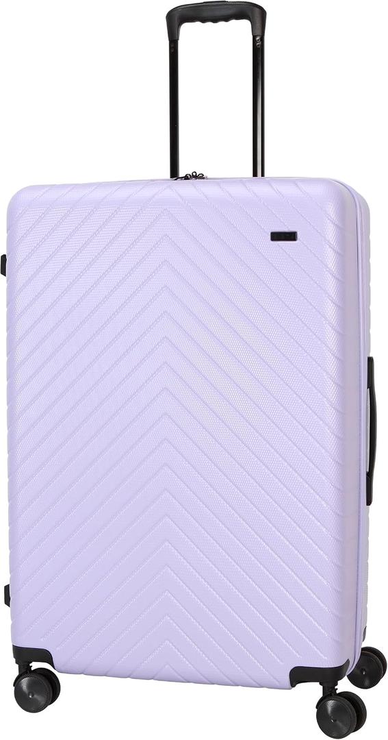 TRIPS RIDGELINE 28-Inch Lightweight Durable Hardside 8-Wheel Spinner Checked Suitcase Size Luggage, Lavender, LARGE CHECKED