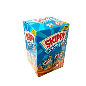 Skippy New Ceamy Peanut Butter Spread On-the-Go 8 Mini Pouches, 8Pack (Creamy), Best By August 30 2025