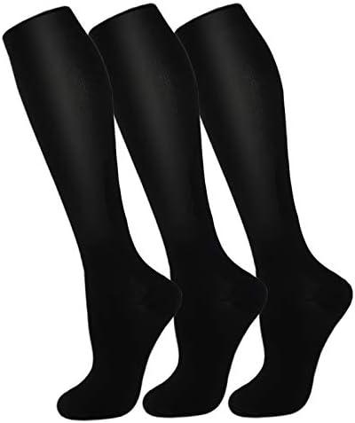 FuelMeFoot 3 Pack Copper Compression Socks - Compression Socks Women & Men Circulation - Best for Medical,Running,Athletic, L/XL