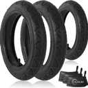 16" Back and 12.5" (2+1) Front Wheel Replacement Inner Tubes and Tires | Compatible with BoB Stroller Tire Revolution SE/Pro/Flex/SU/Ironman - Made from BPA/Latex Free Premium Quality Butyl Rubber