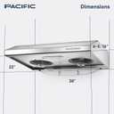 Pacific Auto Clean Under Cabinet Range Hood 30 Inch, 900 CFM Stove Vent Hood, Stainless Steel Kitchen Exhaust Hood, Kitchen Hood Vent, Ultra Quiet Dual Fans, LED Lights AC30BS Filterless Auto Cleans