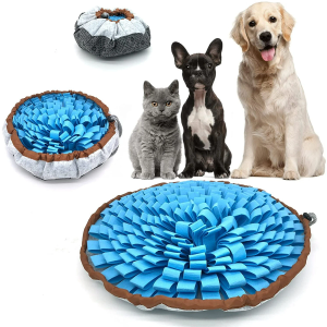 Dog Snuffle-Mat Slow-Feeder-Bowl - Simulating Grassland for Boredom, Encourages Natural Foraging Skills for Pet, Treat Indoor Outdoor Stress Relief