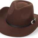 Western Cowboy Hat for Kids Toddler Girls Boys-Felt Fedora Cowgirls for 2-6 Years Old