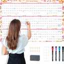 EYROZILL 2026-2027 Full Year Wall Calendar 48"x32", Large Paper Folded Calendar for School Office Business (Feb 2026 - Dec 2027)