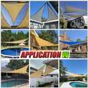 Colourtree 18' x 18' x 18' Beige Sun Shade Sail Triangle Canopy Fabric Cloth Screen CAPT18, Water Permeable & UV Resistant, Heavy Duty, Carport Patio Outdoor