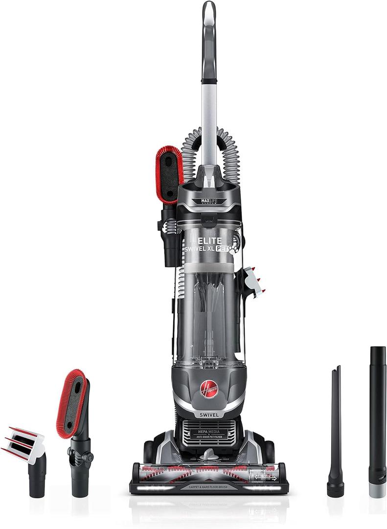 Hoover MaxLife Elite Swivel XL Pet Vacuum Cleaner, Bagless Upright Vac, Pet Carbon Filtration, MaxLife System, WindTunnel Technology, Corded Vacuum Cleaners for Home Use