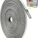 XFasten Self Adhesive Weather Stripping for Windows and Doors, 0.35" x 33 Ft Soundproofing Door Brush Seal Draft Stopper, Gray Insulation Seal Strip for Summer Heat, Winter Draft Blocker, 0.35" Thick