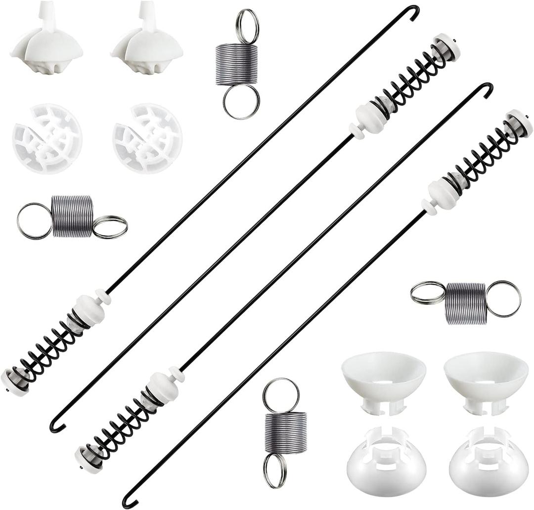 Updated W10780048 Washer Suspension Rod Kit (4pcs) with W10400895 Suspension Springs (4pcs) Compatible with Whirlpool Kenmore Amana Maytag Washing Machine WTW4800XQ1 WTW4800XQ2 WTW4800XQ4