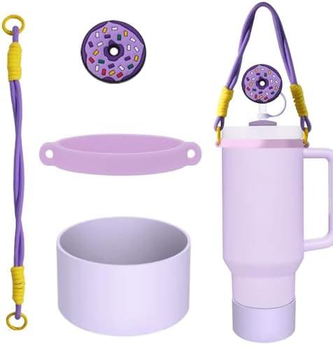 Stanley Cup 40/30 oz Accessories Set Includs 1 Pcs Silicone Stanley Cup Boot 1 Pcs Handle Strap 1 Pcs Siliocne Straw Cover for stanley cups 3 PACK