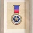 Medal Display Shadow Box,5x7 Inch Wood Single Medal Display Frame Case, Wall Mounted & Tabletop, Marathon Medals Storage Box for Runners, All Sports Winners, Awards & Memorabilia (Excluding Medals)