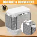 50 Pack Foil Pans with Lids,2.25 LB Aluminum Pans with Lids,Foil Food Containers,Disposable Takeout Pans For Catering Baking Takeout-50 Pans and 50 Cardboard Covers(8.5""×6""), Silver