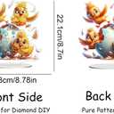 DIY Tabletop Diamond Art Kit for Adult  5D Gem Painting Art Desktop Ornament with Special Shaped Rhinestones, Acrylic Stand-Up Gem Craft for Home Dcor & Gift Idea (Four Chicks)