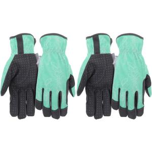 MUD Everyday Women's Synthetic Leather Palm with Silicone Dotted Grip Garden Gloves (Blue)