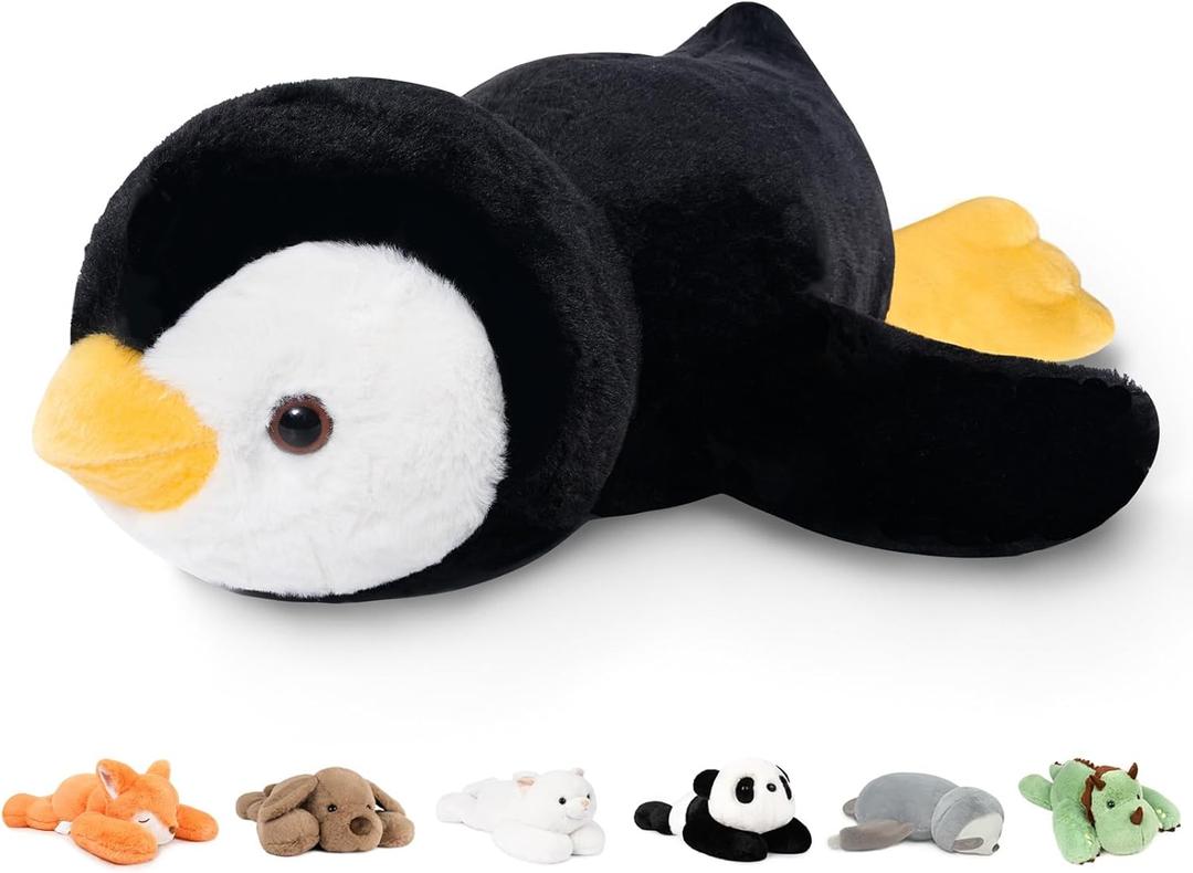 Niuniu Daddy 20" | 3.3 Pound Penguin Weighted Stuffed Animals for Adults Kids, Large Pillowfort Plush Animal Toys for Baby, Big Body Pillow for Gift Present Birthday Christmas Valentine Thanksgiving (Medium)
