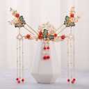 Alloy Hair Sticks Pins Long Tassel Butterfly Flower Hanfu Chinese Hair Comb Set of 1 Earrings Traditional Classical