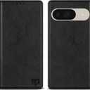 ZZXX for Google Pixel 10/10 Pro Wallet Case with [RFID Blocking] Card Slot Stand Strong Magnetic Leather Flip Fold Protective Phone Case for Google Pixel 10/10 Pro Case Wallet(Black-6.3 inch)