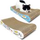 TTCAT Cat Scratching Pad, 2 Pack Corrugated Cat Scratcher Cardboard, Bone Type Durable Cat Scratching Board Reversible with Catnip for Furniture Protection