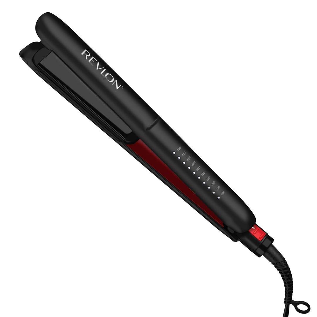 REVLON Smoothstay 1 Inch Hair Straightener - Coconut Oil Infused Flat Iron Helps Enhance Shine & Smoothness, Reduces Frizz, Sleek Straight Hair