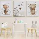 VZKRHPGA 3Pcs Baby Boy Nursery Wall Art,Colorful Letters Painting Picture Crayon And Numbers Wall Decor, Bohemian Style Nursery Poster Print Artwork,for Kids Boys Room Bedroom Decorate, Framed,  Size: 16"L x 12"W