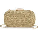 Womens Chic Evening Clutch Purse PU Leather Woven Shoulder Crossbody Bag Small Totes Satchel with Chain Wedding Party