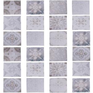 Generic 24Pcs European Style Tile Kitchen Bathroom Waterproof & Oil Proof PVC Tile Sticker Decoration - Retro Moroccan Style - DIY Wall Stickers for Bathroom/Kitchen - Black, Geometric