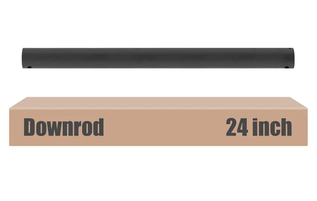24 inch Ceiling Fan Downrod with Extension Cord, 2 FT Black Downrod for Ceiling Fan, 1 inch Outside Diameter, Ceiling Fan Boom Suitable for a Wide Range of Fans (Black, Not Threaded) 24 inch Ceiling Fan Downrod with Extension Cord, 2 FT Black Downrod for Ceiling Fan, 1 inch Outside Diameter, Ceiling Fan Boom Suitable for a Wide Range of Fans (Black, Not Threaded)